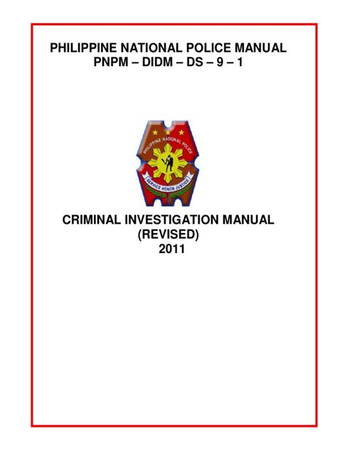 PHILIPPINE NATIONAL POLICE MANUAL PNPM DIDM DS 9 1.